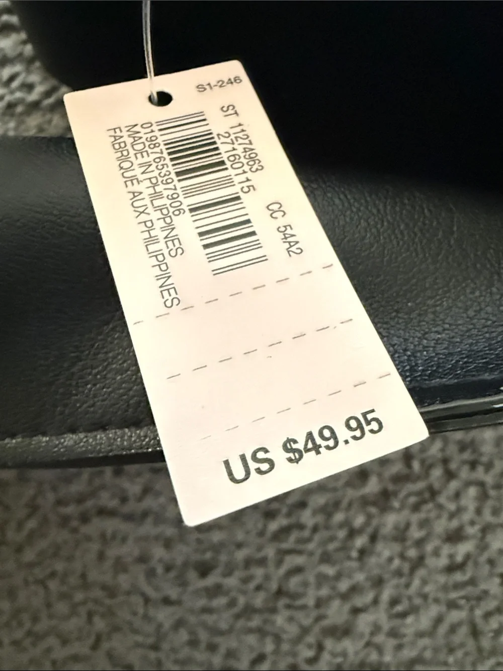VS Classic Black Faux Leather Tote with Wide Strap